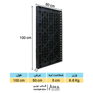 قالب پلیمری بتن 100 در 50 (مشکی طرح شطرنجی)